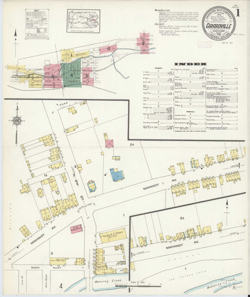Girardsville Pennsylvania 1913 - Fire Insurance Index - Old Map Reprint