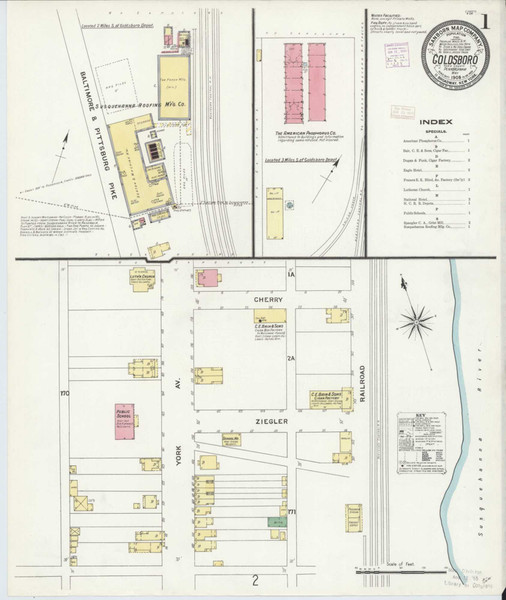 Goldsboro Pennsylvania 1908 - Fire Insurance Index - Old Map Reprint