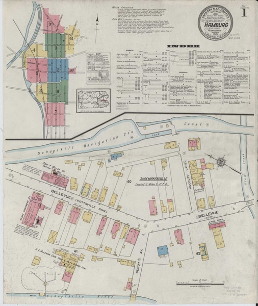 Hamburg Pennsylvania 1919 - Fire Insurance Index - Old Map Reprint