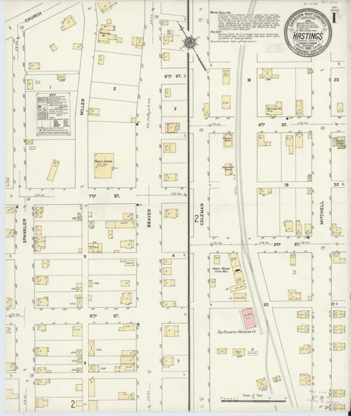 Hastings Pennsylvania 1910 - Fire Insurance Index - Old Map Reprint
