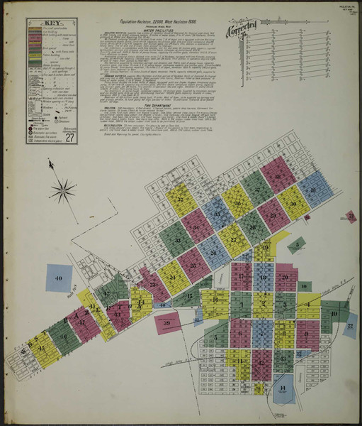 Hazleton Pennsylvania 1909 - Fire Insurance Index - Old Map Reprint