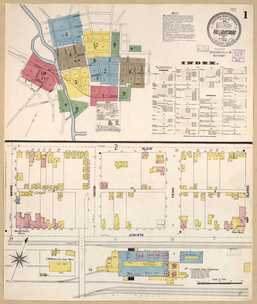Hollidaysburg Pennsylvania 1906 - Fire Insurance Index - Old Map Reprint