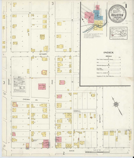 Houston Pennsylvania 1913 - Fire Insurance Index - Old Map Reprint