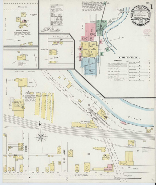 Hummelstown Pennsylvania 1895A - Fire Insurance Index - Old Map Reprint