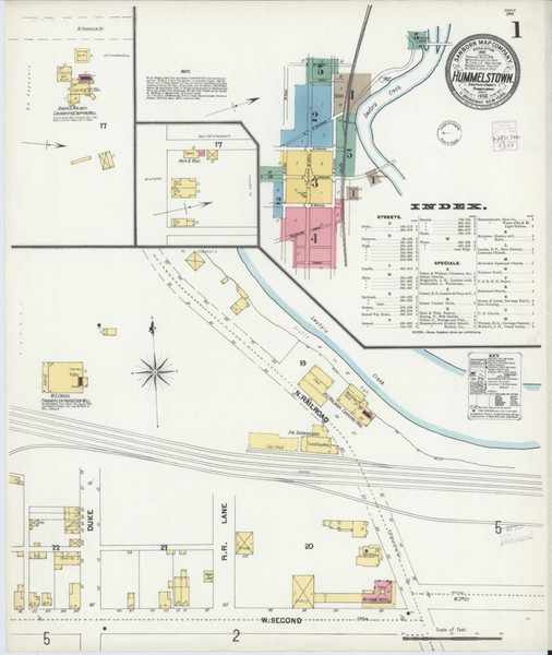 Hummelstown Pennsylvania 1902 - Fire Insurance Index - Old Map Reprint