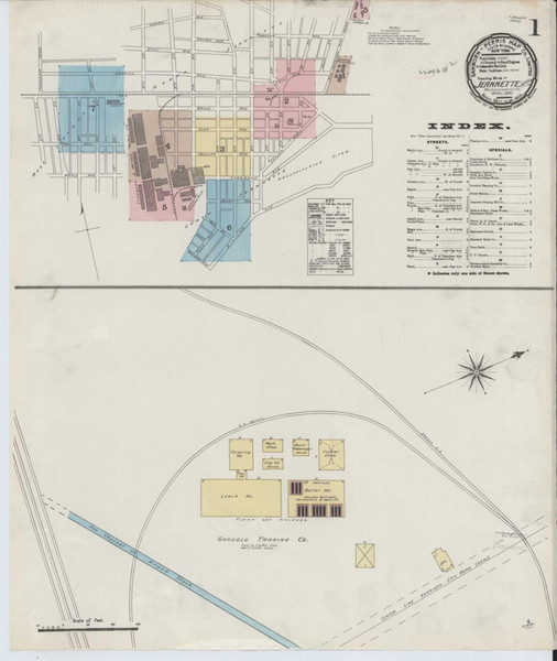 Jeannette Pennsylvania 1891 - Fire Insurance Index - Old Map Reprint