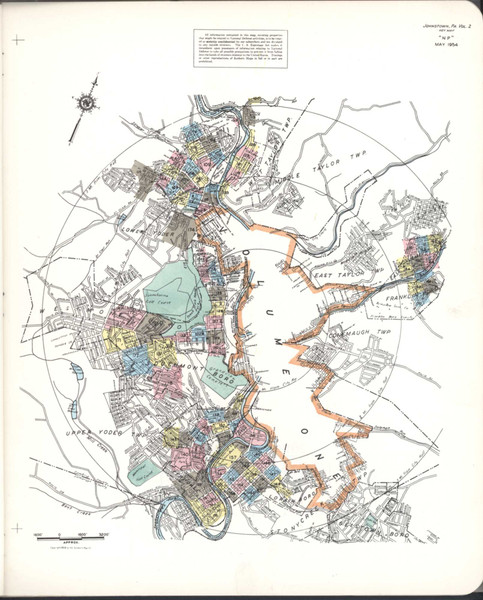 Johnstown Pennsylvania 1954 V2 - Fire Insurance Index - Old Map Reprint