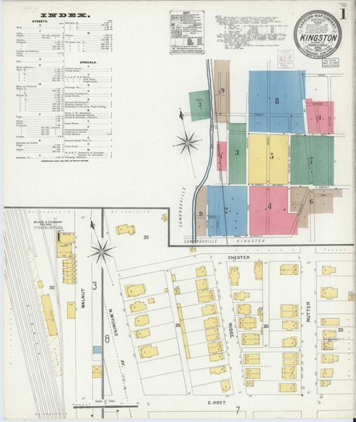 Kingston Pennsylvania 1903 - Fire Insurance Index - Old Map Reprint
