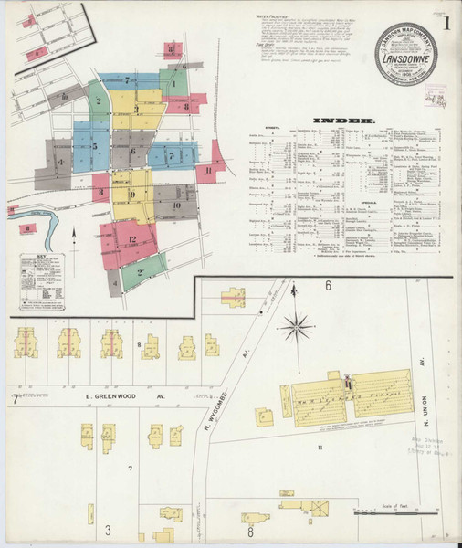 Lansdowne Pennsylvania 1908 - Fire Insurance Index - Old Map Reprint