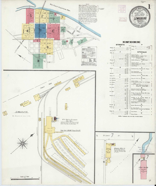 Lewisburg Pennsylvania 1906 - Fire Insurance Index - Old Map Reprint