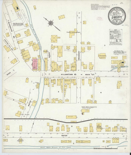 Liberty Pennsylvania 1911 - Fire Insurance Index - Old Map Reprint