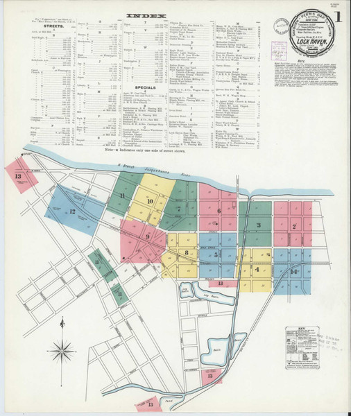 Lock Haven Pennsylvania 1901 - Fire Insurance Index - Old Map Reprint