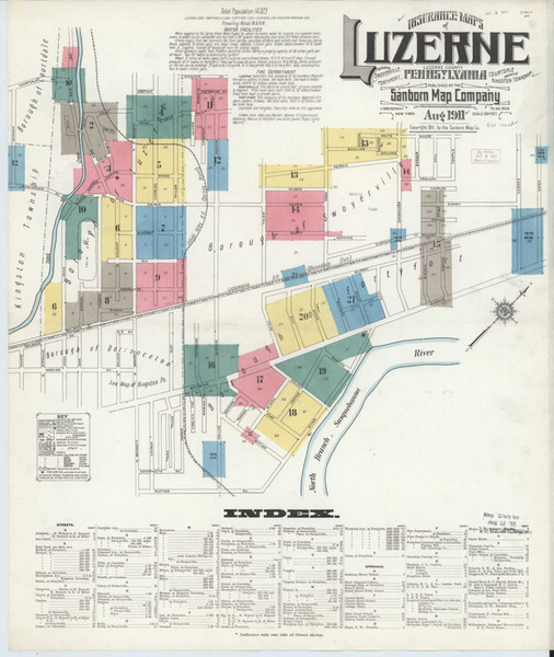 Luzerne Pennsylvania 1911 - Fire Insurance Index - Old Map Reprint