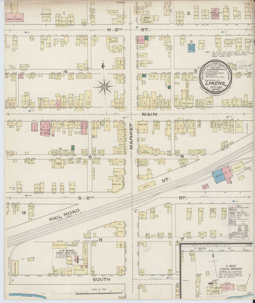 Lykens Pennsylvania 1885 - Fire Insurance Index - Old Map Reprint