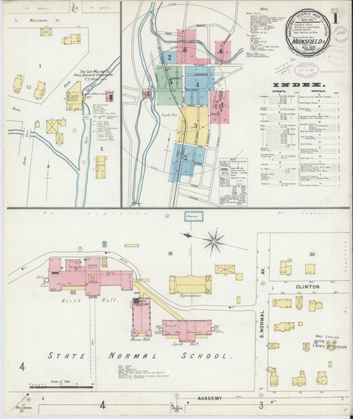 Mansfield Pennsylvania 1897 - Fire Insurance Index - Old Map Reprint