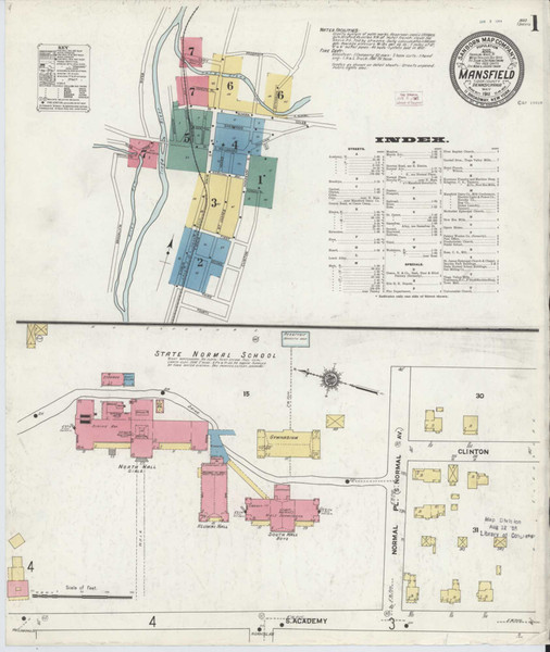 Mansfield Pennsylvania 1911 - Fire Insurance Index - Old Map Reprint