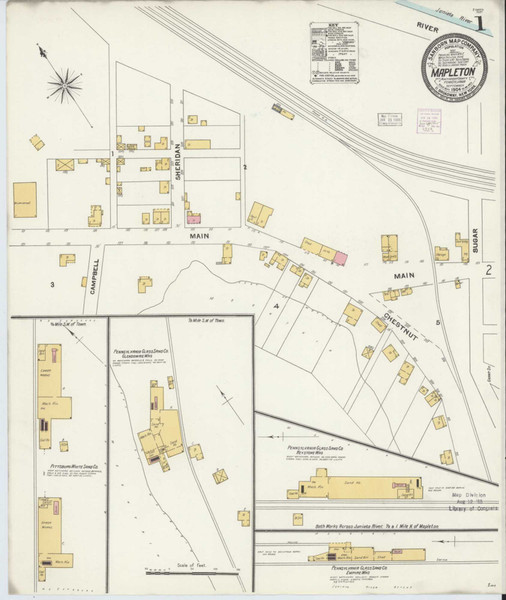 Mapleton Pennsylvania 1904 - Fire Insurance Index - Old Map Reprint