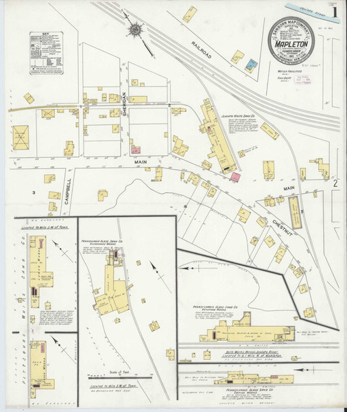 Mapleton Pennsylvania 1911 - Fire Insurance Index - Old Map Reprint