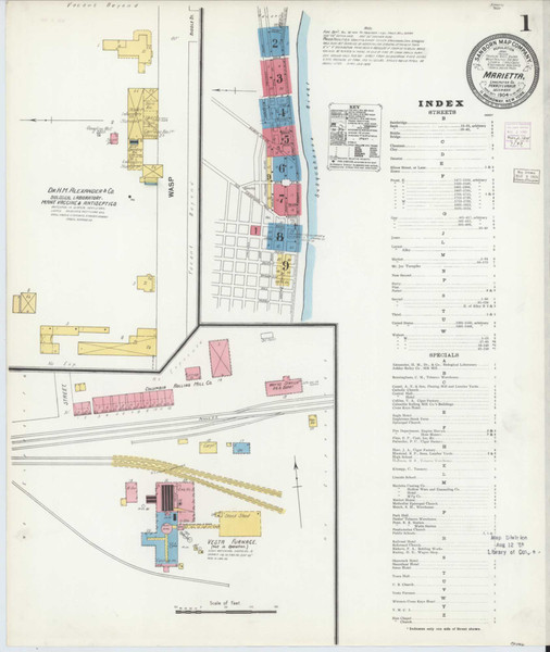 Marietta Pennsylvania 1904 - Fire Insurance Index - Old Map Reprint