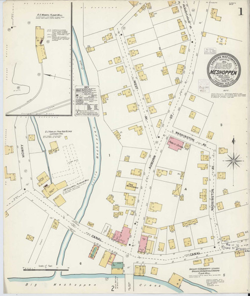 Meshoppen Pennsylvania 1903 - Fire Insurance Index - Old Map Reprint