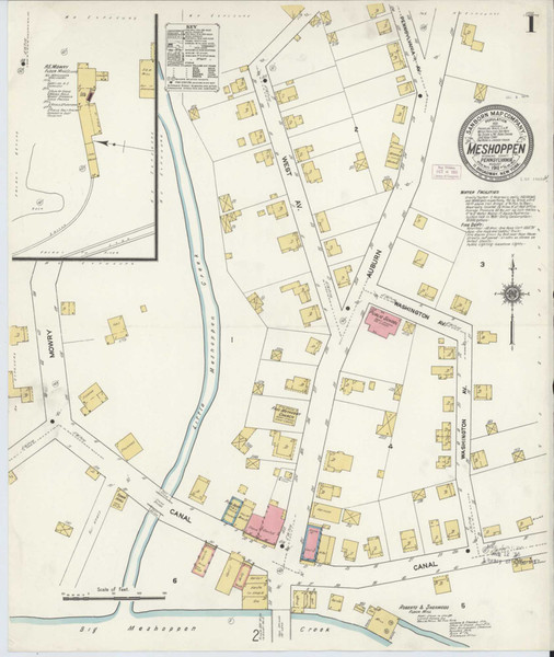 Meshoppen Pennsylvania 1911 - Fire Insurance Index - Old Map Reprint