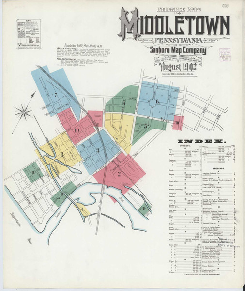 Middletown Pennsylvania 1902 - Fire Insurance Index - Old Map Reprint