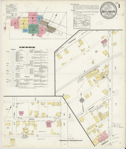 Mifflinburg Pennsylvania 1913 - Fire Insurance Index - Old Map Reprint