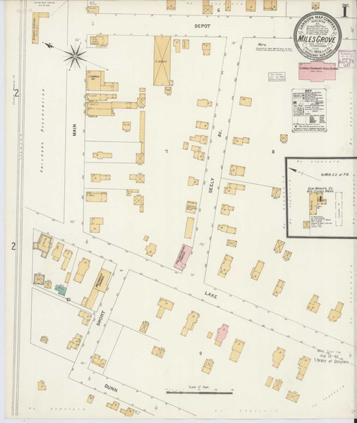 Miles Grove Pennsylvania 1904 - Fire Insurance Index - Old Map Reprint