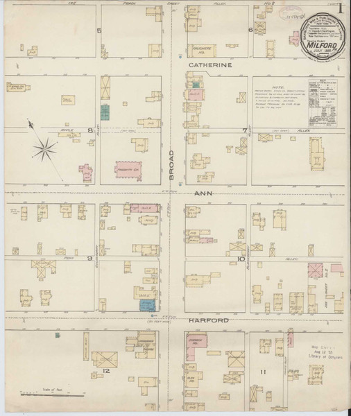 Milford Pennsylvania 1885 - Fire Insurance Index - Old Map Reprint