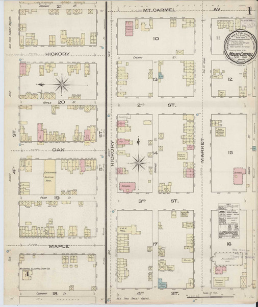 Mount Carmel Pennsylvania 1885 - Fire Insurance Index - Old Map Reprint