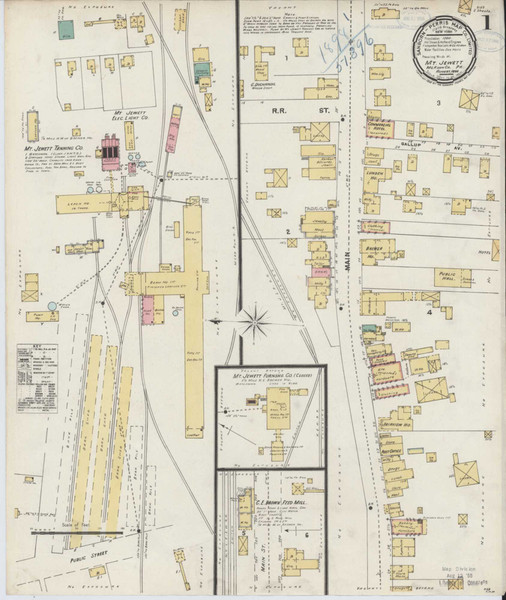 Mount Jewett Pennsylvania 1898 - Fire Insurance Index - Old Map Reprint