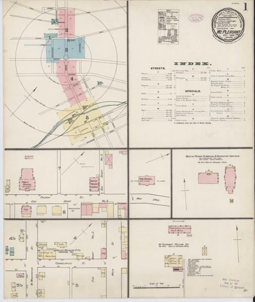 Mount Pleasant Pennsylvania 1886 - Fire Insurance Index - Old Map Reprint