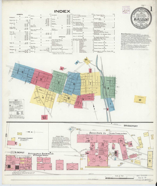 Mount Pleasant Pennsylvania 1908 - Fire Insurance Index - Old Map Reprint