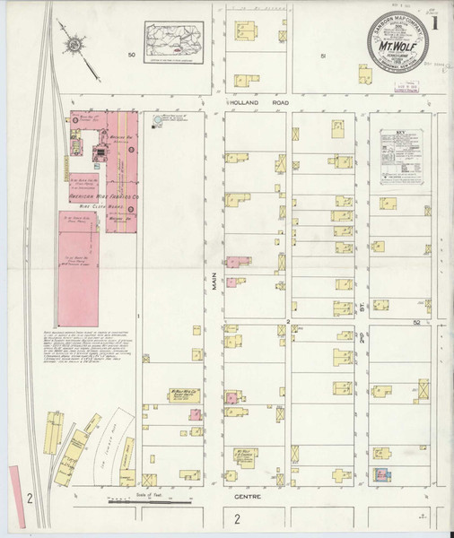 Mount Wolf Pennsylvania 1913 - Fire Insurance Index - Old Map Reprint