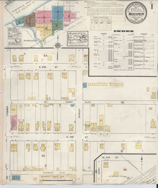 Nescopeck Pennsylvania 1936 - Fire Insurance Index - Old Map Reprint
