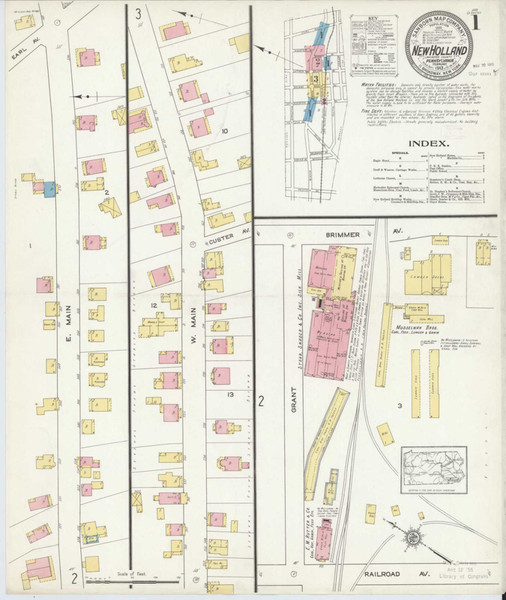 New Holland Pennsylvania 1913 - Fire Insurance Index - Old Map Reprint