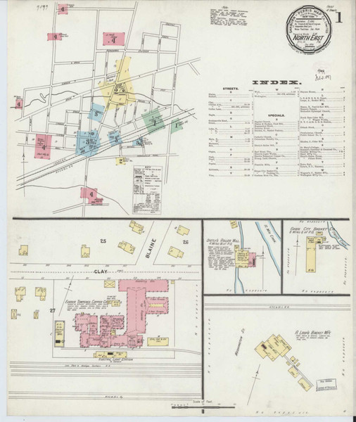 North East Pennsylvania 1896 - Fire Insurance Index - Old Map Reprint