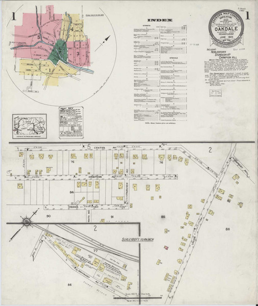 Oakdale Pennsylvania 1924 - Fire Insurance Index - Old Map Reprint