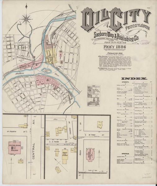 Oil City Pennsylvania 1888 - Fire Insurance Index - Old Map Reprint