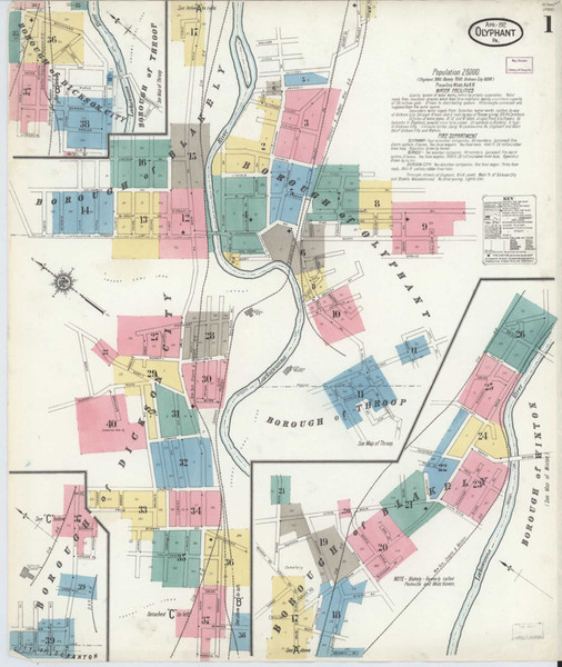 Olyphant Pennsylvania 1912 - Fire Insurance Index - Old Map Reprint