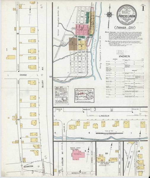 Parkers Landing Pennsylvania 1919 - Fire Insurance Index - Old Map Reprint