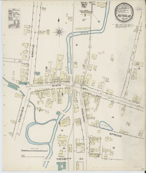 Petrola Pennsylvania 1886 - Fire Insurance Index - Old Map Reprint