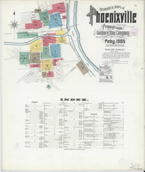 Phoenixville Pennsylvania 1906 - Fire Insurance Index - Old Map Reprint