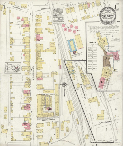 Pine Grove Pennsylvania 1923 - Fire Insurance Index - Old Map Reprint