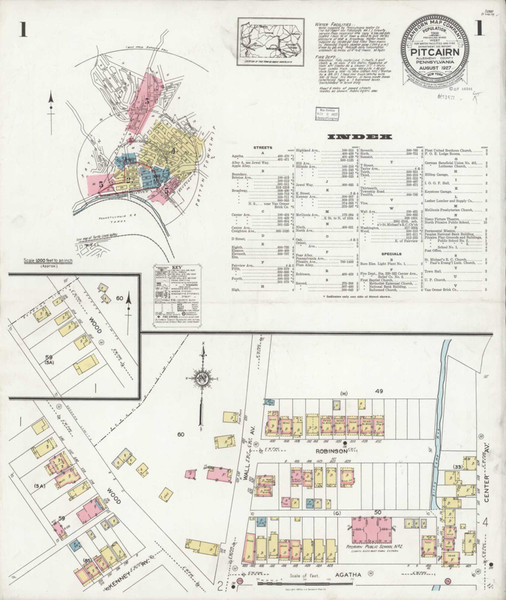 Pitcairn Pennsylvania 1927 - Fire Insurance Index - Old Map Reprint