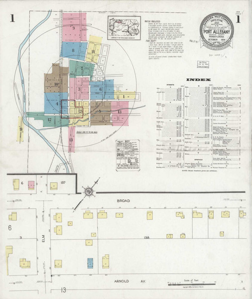 Port Allegany Pennsylvania 1924 - Fire Insurance Index - Old Map Reprint