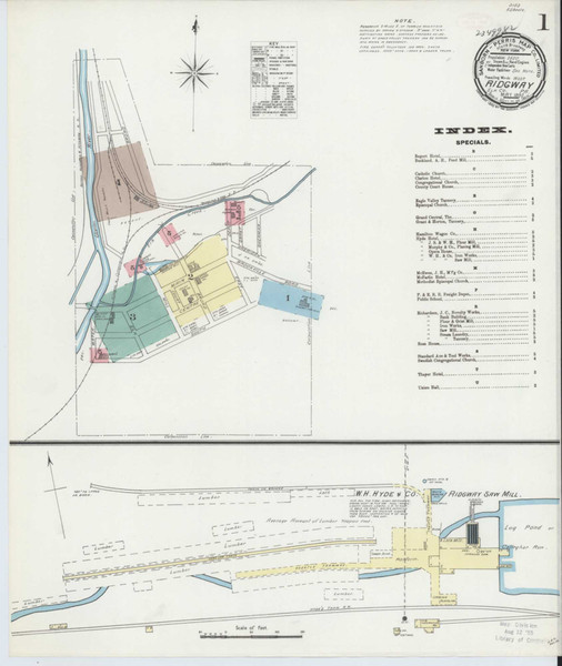 Ridgway Pennsylvania 1892 - Fire Insurance Index - Old Map Reprint