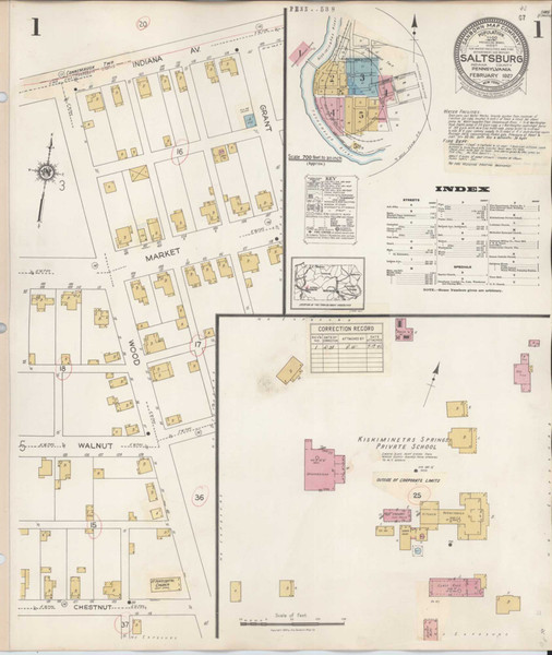 Saltsburg Pennsylvania 1938 - Fire Insurance Index - Old Map Reprint