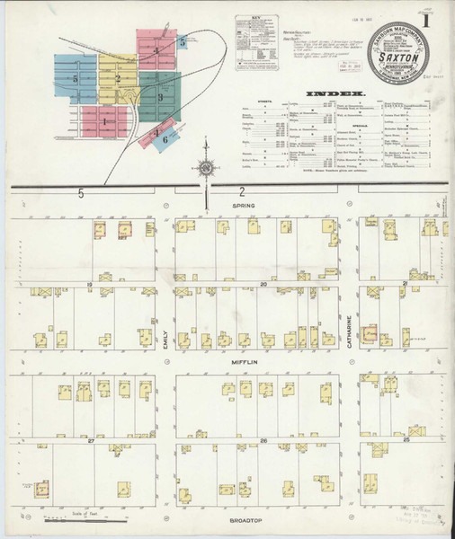 Saxton Pennsylvania 1911 - Fire Insurance Index - Old Map Reprint