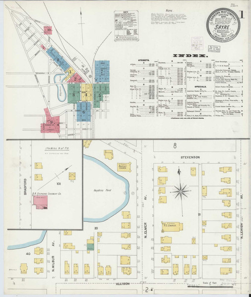 Sayre Pennsylvania 1903 - Fire Insurance Index - Old Map Reprint